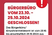 Bürgerbüro geschlossen 3.0